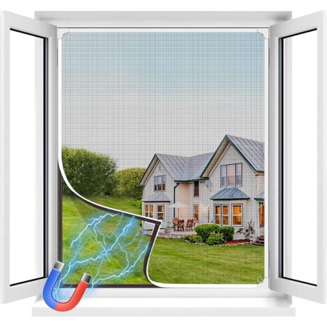 Moustiquaire Fenêtre Magnétique, Moustiquaire jusqu'à 130x150 cm, Taille Ajustable avec Cadre Détachable, Moustiquaire en Fibre de Verre Montage Simple Pas de Perçage ni de Vissage (1/5)