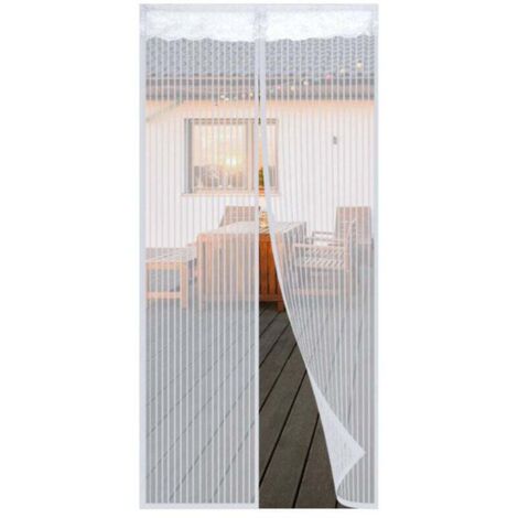 Sunxury – Rideau moustiquaire magnétique pour porte 90 cm x 210 cm – Tissu nylon brillant avec maillage fin – Aimants puissants pour fermeture automatique