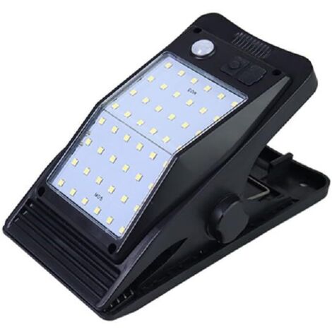 Lampe solaire d'extérieur à clipser, étanche, avec détecteur de mouvement, lampe murale portable à énergie solaire, idéale pour clôture, garage, camping (lumière chaude (petite taille)) (1/5)