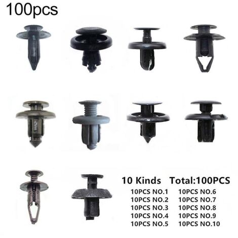 100 pièces en plastique voiture pare-chocs porte panneau garde-boue coffre vis Rivets attache Clips (1/5)