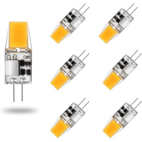 Ampoule G4 LED AC/DC 12V 5W Lampes LED G4 Blanc Chaud 3000K Ampoules D'éclairage Équivalent 50W Halogène Lampe Angle Faisceau de 360° sans Scintillement, Lot de 6,Warm White 3000k,5W