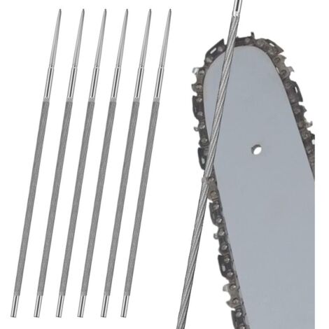 Limes rondes, 6 pcs 5.2mm Limes d'affûtage pour tronçonneuse affute chaine tronconneuse,Pour Affûter les dents de Tronçonneuse pour Agrandir les Ouvertures rondes (1/5)