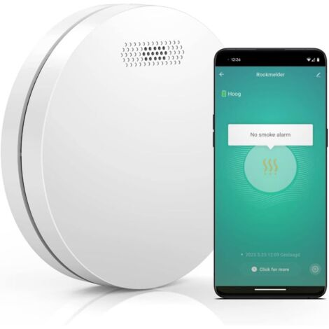 Aougo – Détecteur de fumée WiFi avec batterie 10 ans – Alarme incendie photoélectrique – Notifications via application Smart Life – Installation facile
