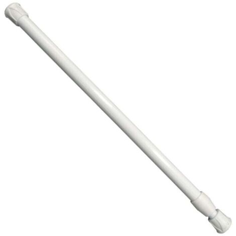 Jusch – Tringle à rideau rétractable 55-90 cm – Installation sans vis ni perçage – Métal blanc – Compatible rideaux à anneaux