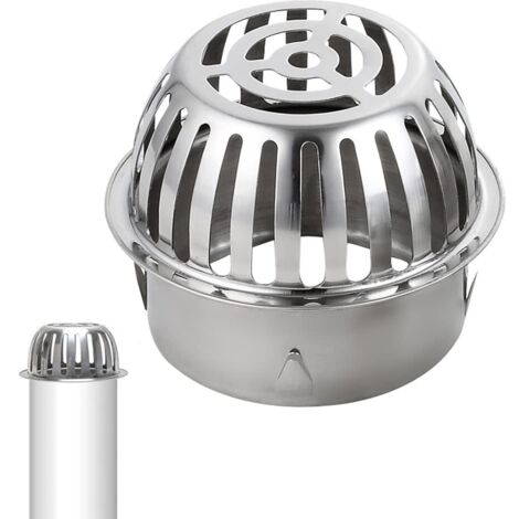 Crépine de gouttière en acier inoxydable Protection de gouttière Protège contre la contamination des tuyaux de toit, des feuilles, de la mousse Aide à un drainage facile (convient aux tuyaux de 103 à