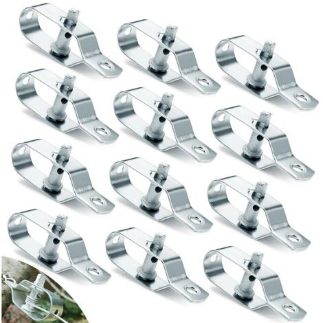 12 Pièces Tendeur Grillage Tendeur Cable Acier Galvanisé Tendeur Fil a Linge 95mm Tendeur Cloture pour Fil de Fer Grillage Cloture Grillage a Mouton Fil Barbelé Corde à Linge Cable Inox