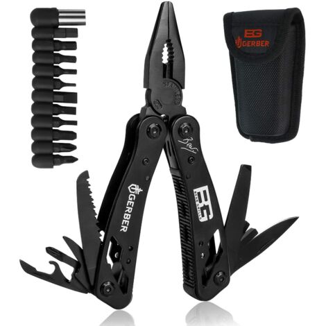 Pince multi-outils de poche 12 en 1, outil multifonction avec pince, couteau suisse militaire en acier inoxydable, ouvre-bouteille, tournevis, pince multi-usages pour la survie, le camping, la réparat
