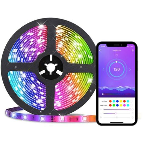 Bande lumineuse LED pour éclairage de fond TV avec contrôle par application smartphone et alimentation USB, 5 V