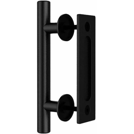 Poignee de porte coulissante Pour la porte de grange coulissante,24cm/9“ Noir (1/5)