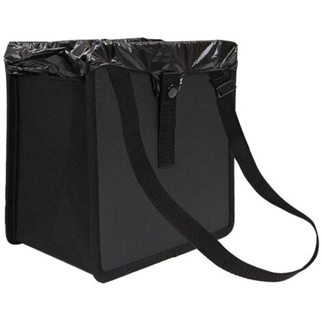 Poubelle de voiture, pliable, étanche, 22x22x14,5 cm, noire (1/5)
