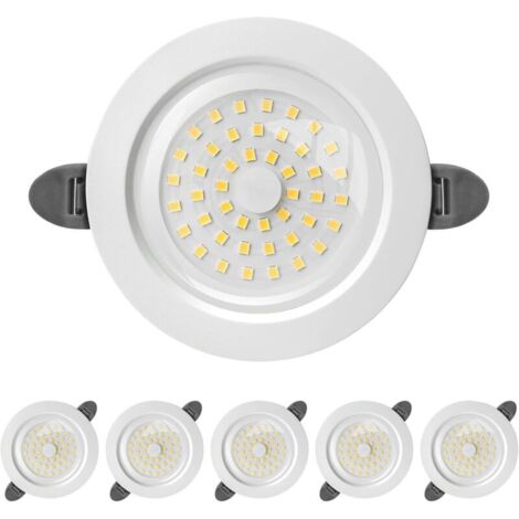 Spot LED Encastrable, IP44 Spot led Interieur, Spot Encastré Extra Plat 28mm, 9W 900lumen Equivalent 90W Incandescence, Blanc Froid 6000K, pour Salle de Bain, Salon, Cuisine, Lot de 6