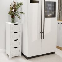 Toilet Paper Holder, Small Storage Unit for Toilet, Bathroom Cabinet on Stand Modern Design, Column, Wardrobe/Closet, 24 x 20 x 75 cm, White