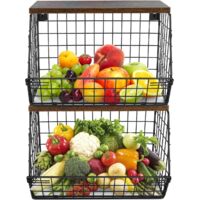 3-Tier Fruit Stand, Ceramic Fruit Basket with Sturdy Wooden Stand, Serving Trays for Cakes, Fruits, Desserts, Fruit Cup Decoration - 14 x 22.5 x 32 cm - White