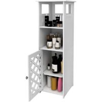 Waterproof Bathroom Cabinets, Bathroom Storage Cabinet with Open Shelf, Freestanding Floor Cabinets, Corner Cabinet for Bedroom, Kitchen, Hallway, 40 x 25 x 90 cm