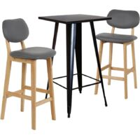 Retro Industrial Dining Table, Bar/Bistro/Coffee Table for 2-4 People, with Iron Legs, Maximum Load 120 kg, (60 x 60 x 72 cm (A))