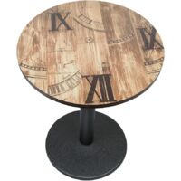 Dining Table Dining Dining Restaurant Home Interior MDF Bistro/Cafe/Bar/Kitchen Table Wood Board + Iron Legs, 60 x 60 x 72 cm (A)