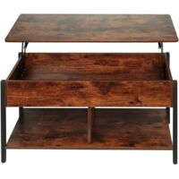 Marble Effect Coffee Table, Side Table for Living Room, Diameter 70 + 50 cm, Large Round, MDF, for Living Room, Bedroom, Balcony-70 x 70 x 45 cm (Burnt Wood + Black Legs)