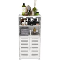 Waterproof Bathroom Cabinets, Bathroom Storage Cabinet with Open Shelf, Freestanding Floor Cabinets, Corner Cabinet for Bedroom, Kitchen, Hallway, 40 x 25 x 90 cm