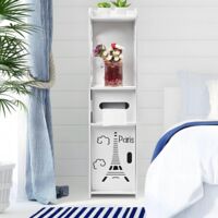 Toilet Paper Holder, Small Storage Unit for Toilet, Bathroom Cabinet on Stand Modern Design, Column, Wardrobe/Closet, 24 x 20 x 75 cm, White