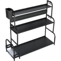 Kitchen Under Sink Shelf Under Sink Storage Cupboard Under Sink Organizer with Drawers for Kitchen Bathroom 29 x 38 x 49 cm (Black)