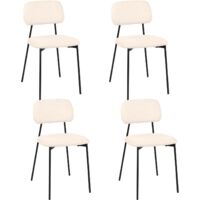 Ensemble de 4 pièces pour salle à manger TALA Design - Mélange de tissus (beige)