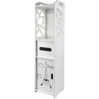 Waterproof Bathroom Cabinets, Bathroom Storage Cabinet with Open Shelf, Freestanding Floor Cabinets, Corner Cabinet for Bedroom, Kitchen, Hallway, 40 x 25 x 90 cm