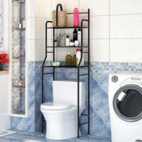 3 Tier Industrial Design Toilet Shelf, Bathroom Shelf, Space-Saving, Easy to Assemble, Industrial Style - 161 x 46 x 24 cm - Black