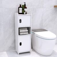 Waterproof Bathroom Cabinets, Bathroom Storage Cabinet with Open Shelf, Freestanding Floor Cabinets, Corner Cabinet for Bedroom, Kitchen, Hallway, 40 x 25 x 90 cm