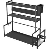 Kitchen Under Sink Shelf Under Sink Storage Cupboard Under Sink Organizer with Drawers for Kitchen Bathroom 29 x 38 x 49 cm (Black)