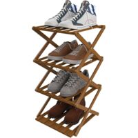 Waterproof Outdoor Shoe Cabinet, Wooden Shoe Rack, Shoe Rack, Tall and Narrow Shoe Rack for Entrance, Dormitory, Under Bed, 25 x 25 x 86 cm (5) (Original Wood Colour)