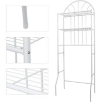 3 Tier Industrial Design Toilet Shelf, Bathroom Shelf, Space-Saving, Easy to Assemble, Industrial Style - 161 x 46 x 24 cm - Black