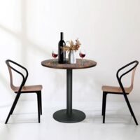 Dining Table Dining Dining Restaurant Home Interior MDF Bistro/Cafe/Bar/Kitchen Table Wood Board + Iron Legs, 60 x 60 x 72 cm (A)