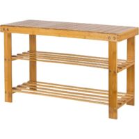 Waterproof Outdoor Shoe Cabinet, Wooden Shoe Rack, Shoe Rack, Tall and Narrow Shoe Rack for Entrance, Dormitory, Under Bed, 25 x 25 x 86 cm (5) (Original Wood Colour)