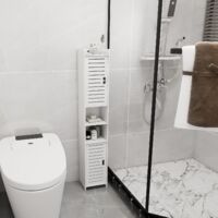 Waterproof Bathroom Cabinets, Bathroom Storage Cabinet with Open Shelf, Freestanding Floor Cabinets, Corner Cabinet for Bedroom, Kitchen, Hallway, 40 x 25 x 90 cm