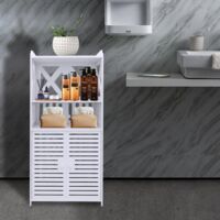 Waterproof Bathroom Cabinets, Bathroom Storage Cabinet with Open Shelf, Freestanding Floor Cabinets, Corner Cabinet for Bedroom, Kitchen, Hallway, 40 x 25 x 90 cm