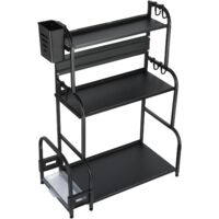 Kitchen Under Sink Shelf Under Sink Storage Cupboard Under Sink Organizer with Drawers for Kitchen Bathroom 29 x 38 x 49 cm (Black)