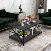 3-in-1 Coffee Table with Hidden Compartments and Open Shelf, Extendable and Extendable Coffee Table, 4-8 People Dining Table with Folding Tray, 90 x 48 x 62 cm (B)