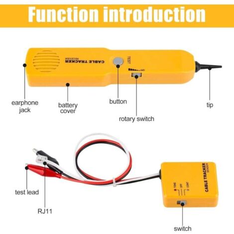 Circuit Tester, Wire Tracer and Tone Generator, RJ-11 Network Cable