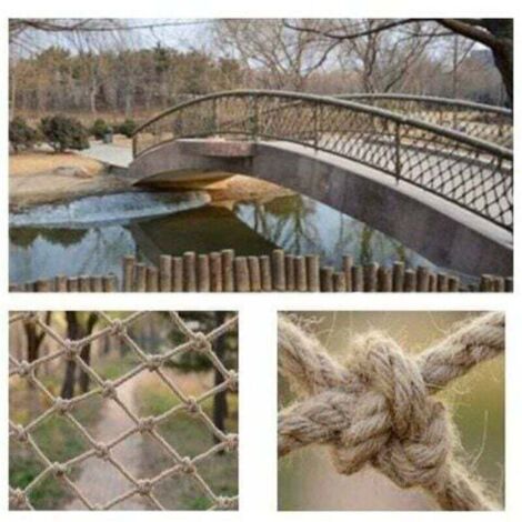 Plant Fence Hemp Rope Net for Shed, Balcony Railing Protection Net (2m)