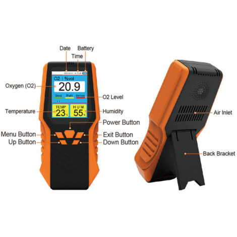 Portable O2 detector with date and time display, high-precision digital
