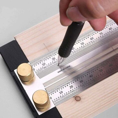 300mm Precision T-Square Ruler with Mechanical Pencil, Stainless Steel ...