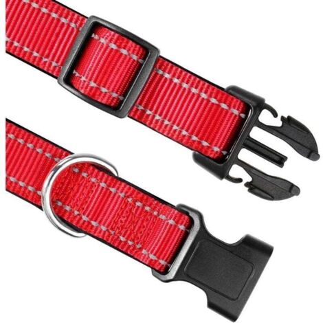 Nylon Dog Collar with Reflective Strip, Classic Padded Collar for ...