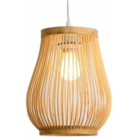 Pendant Light, Retro Gourd Hallway Woven Lantern Simple Ceiling Light ...