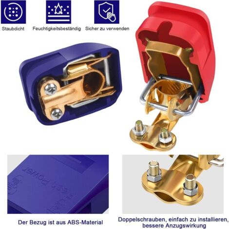 12V Battery Terminals, 4 Pieces, Universal Battery Terminals, Securely