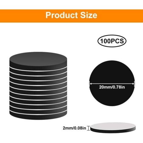 Sticker Magnets Office 100 Pieces 20mm Round Magnetic Stickers, Strong Adhesive Round Magnets ...