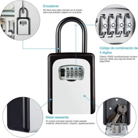 Secure key box with programmable combination and wall mounting - Key ...
