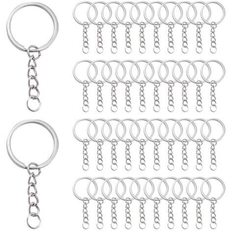 Pack of 100 keychains with open chain, 25 mm, for key and jewelry ...