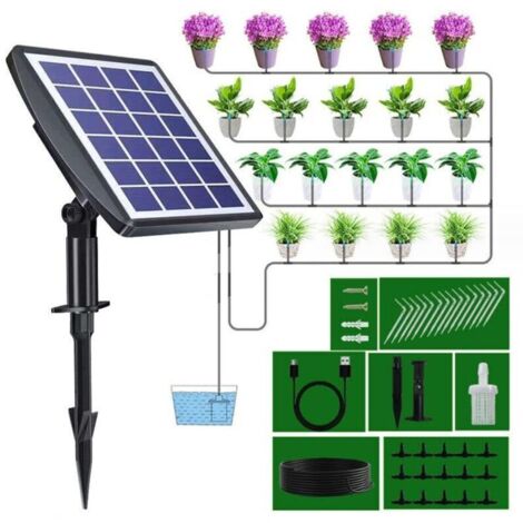 Picture of Automatic solar watering system, drip irrigation kit, with timer for ...