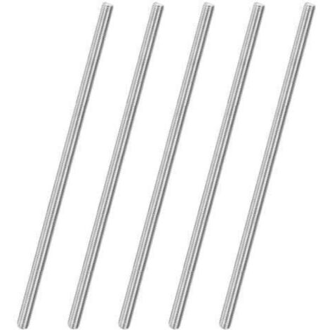 Set of 5 fully threaded rods, M10 x 300 mm, right-hand thread in 304 ...