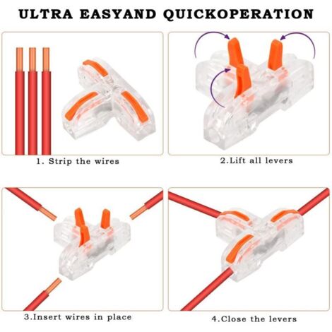 16PCS T-Type Electrical Connection Terminal Compact Wire Connector ...